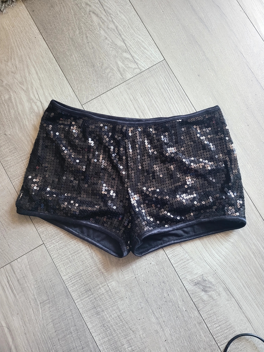Avec Les Filles Black Sequin Shorts
